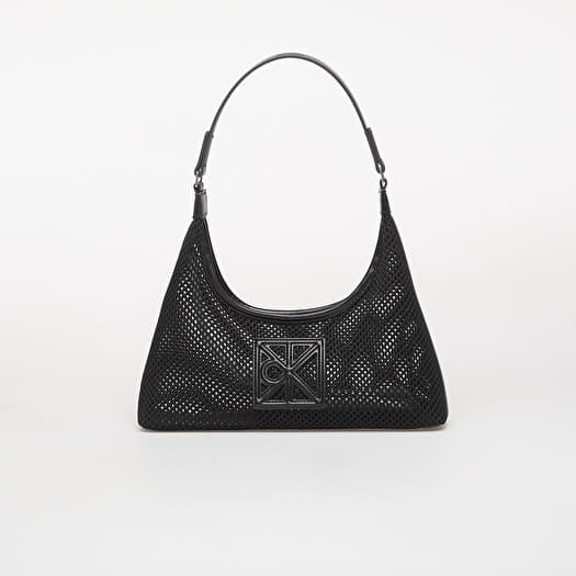 Bag Calvin Klein Emblem Mesh Shoulder Bag Black