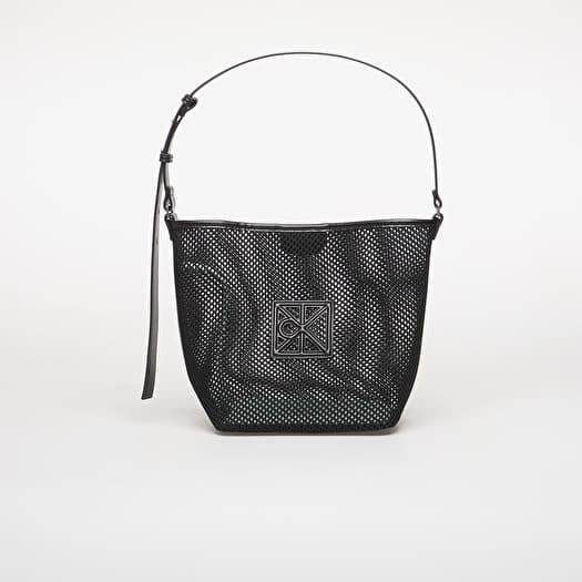 Bag Calvin Klein Emblem Mesh Bucket Black