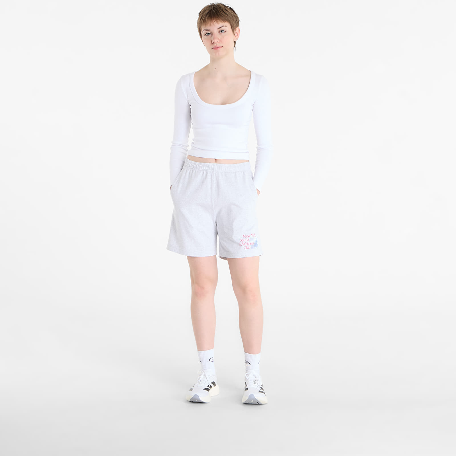 Shorts Sporty & Rich NY Motion Gym Short UNISEX Heather Gray