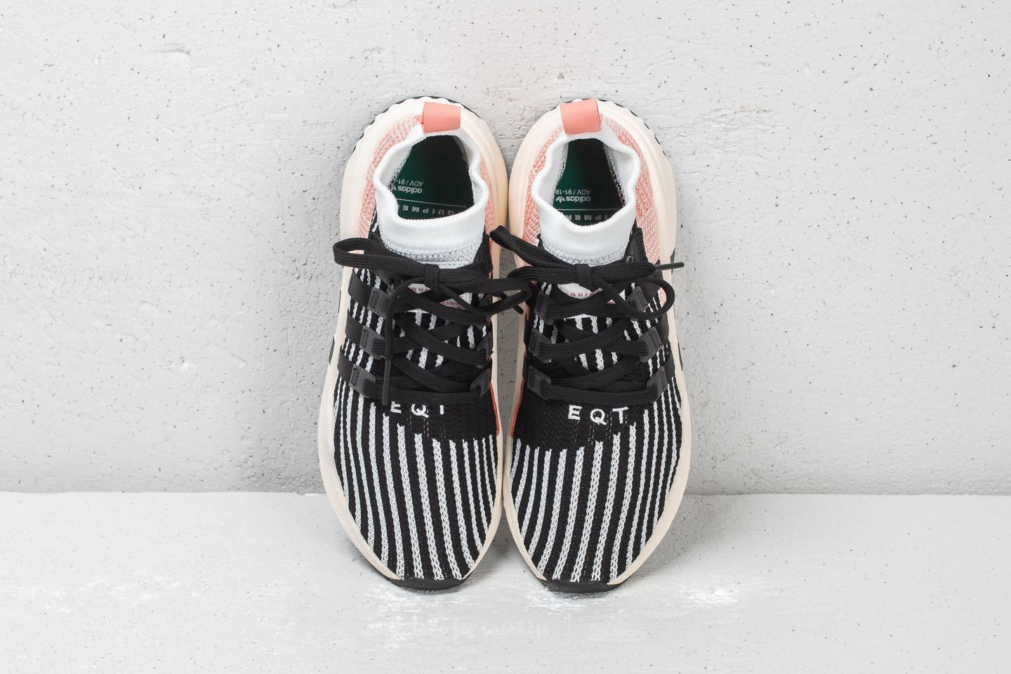 Adidas originals eqt support mid adv sneakers in black and pink new arrivals