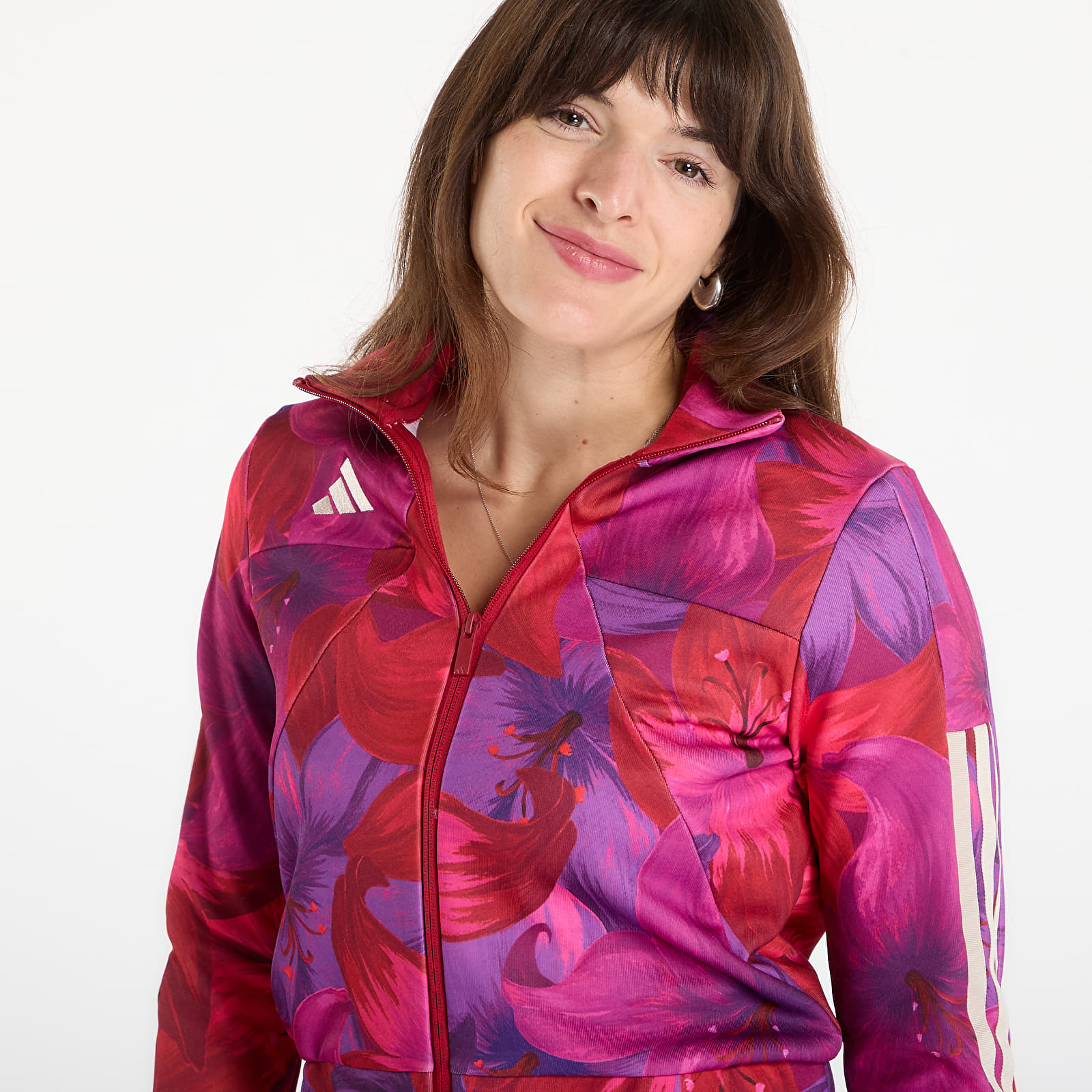 Hoodies für Frauen adidas X Farm Rio House Of Tiro Track Top Bahia Magenta