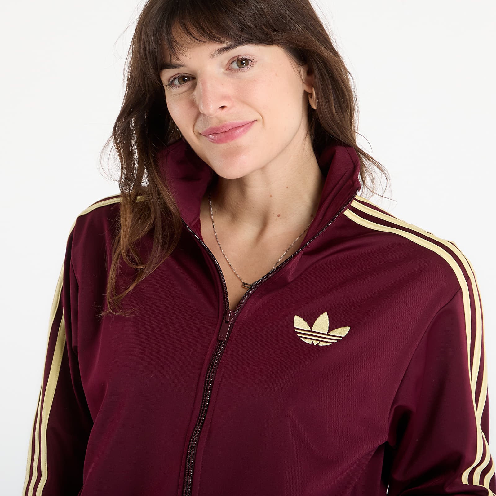 Casacos com capuz para mulher adidas Fb Tt Loose Maroon/ Almost Yellow