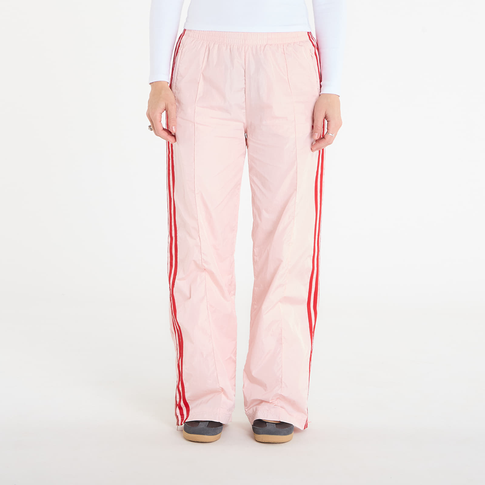 Hosen für Frauen adidas Fb Tp Loose Nylon Tracksuit Bottoms Sandy Pink