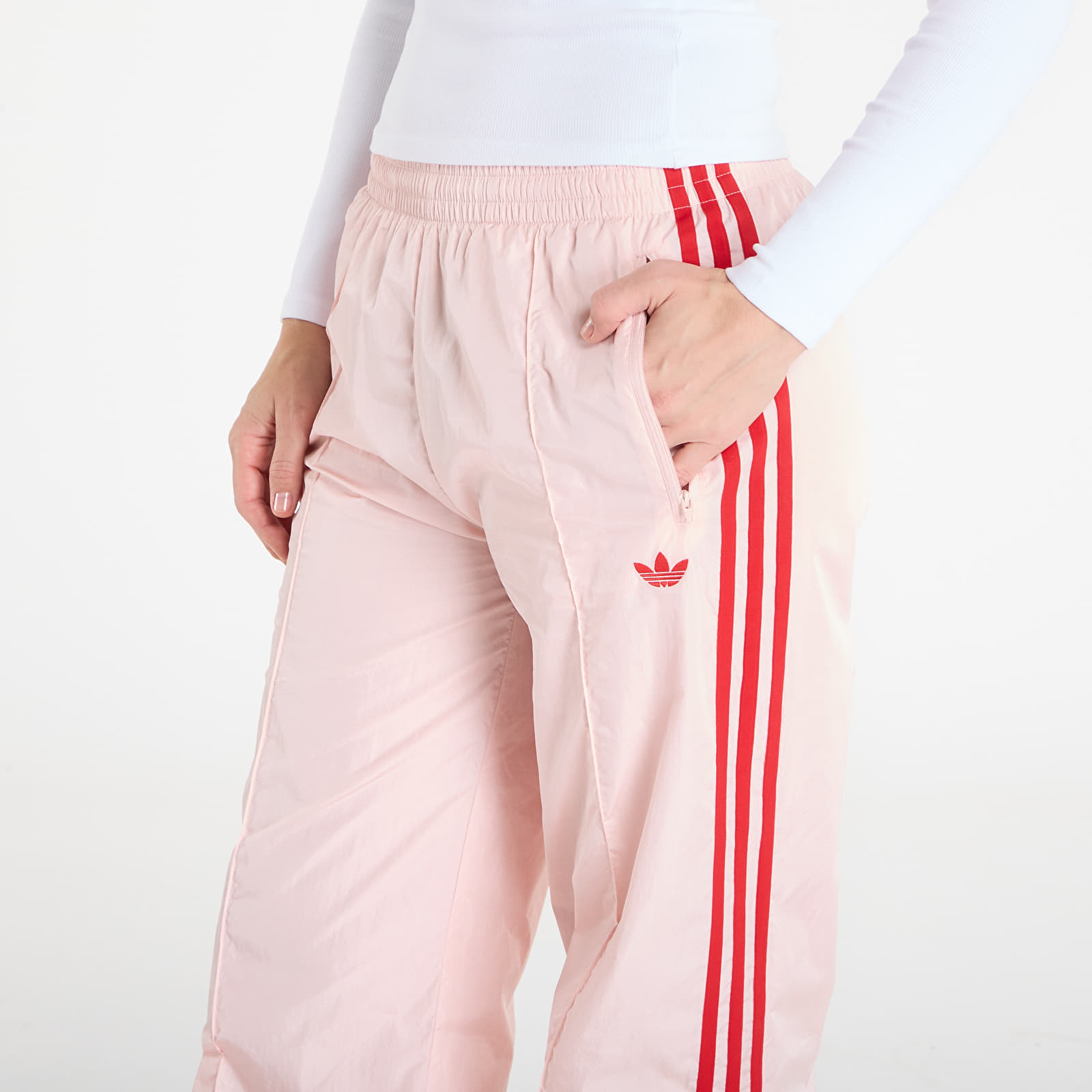 Hosen für Frauen adidas Fb Tp Loose Nylon Tracksuit Bottoms Sandy Pink