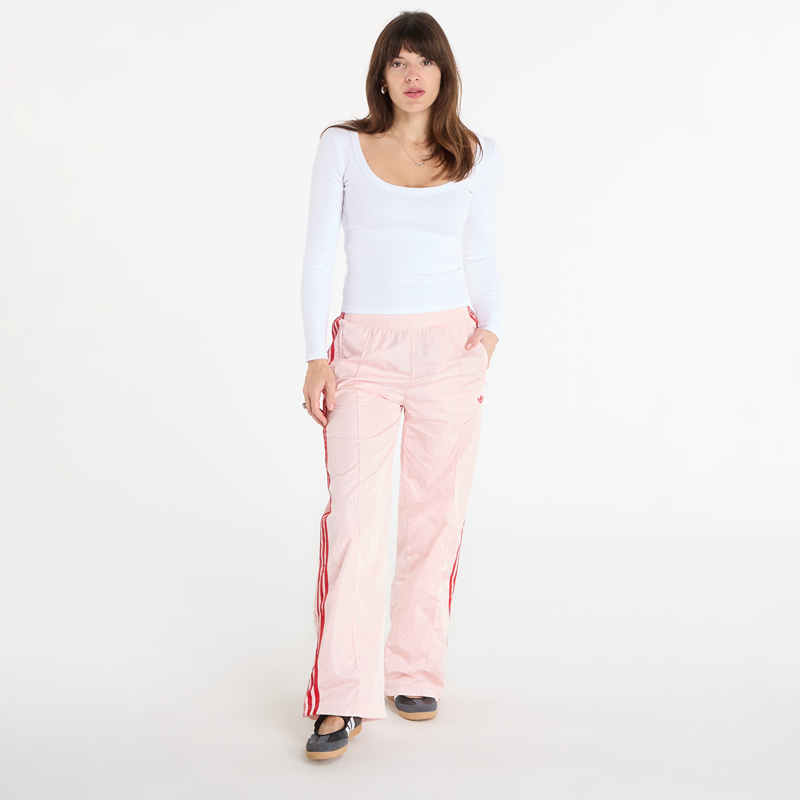 Hosen für Frauen adidas Fb Tp Loose Nylon Tracksuit Bottoms Sandy Pink