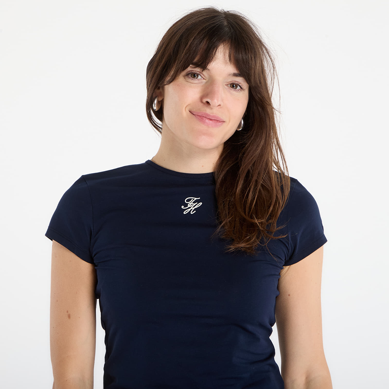 T-shirts för kvinnor Tommy Hilfiger Script Slim Ss Tee ?