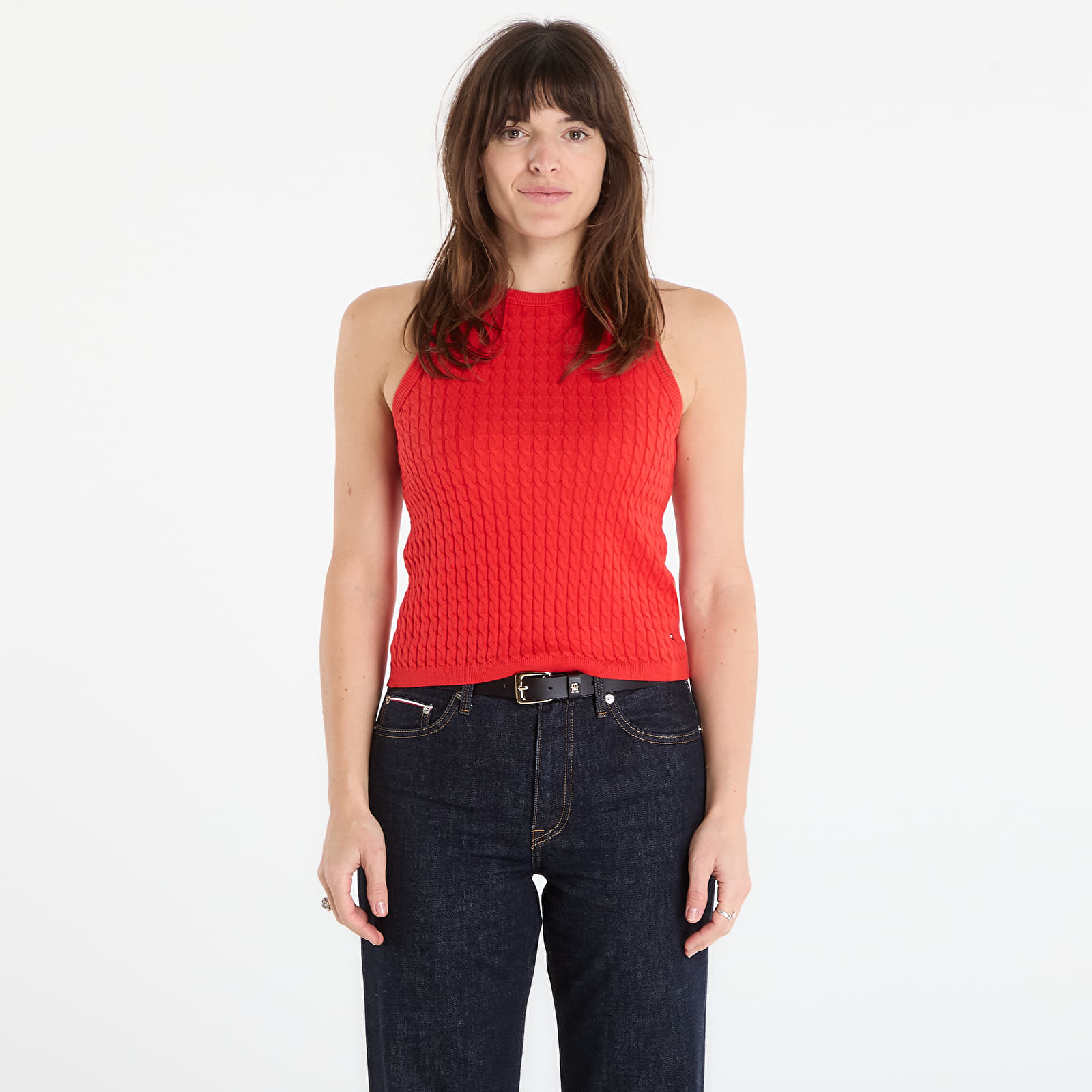 Hoodies für Frauen Tommy Hilfiger Co Cable Fine Gg Sl Slim Swt ?