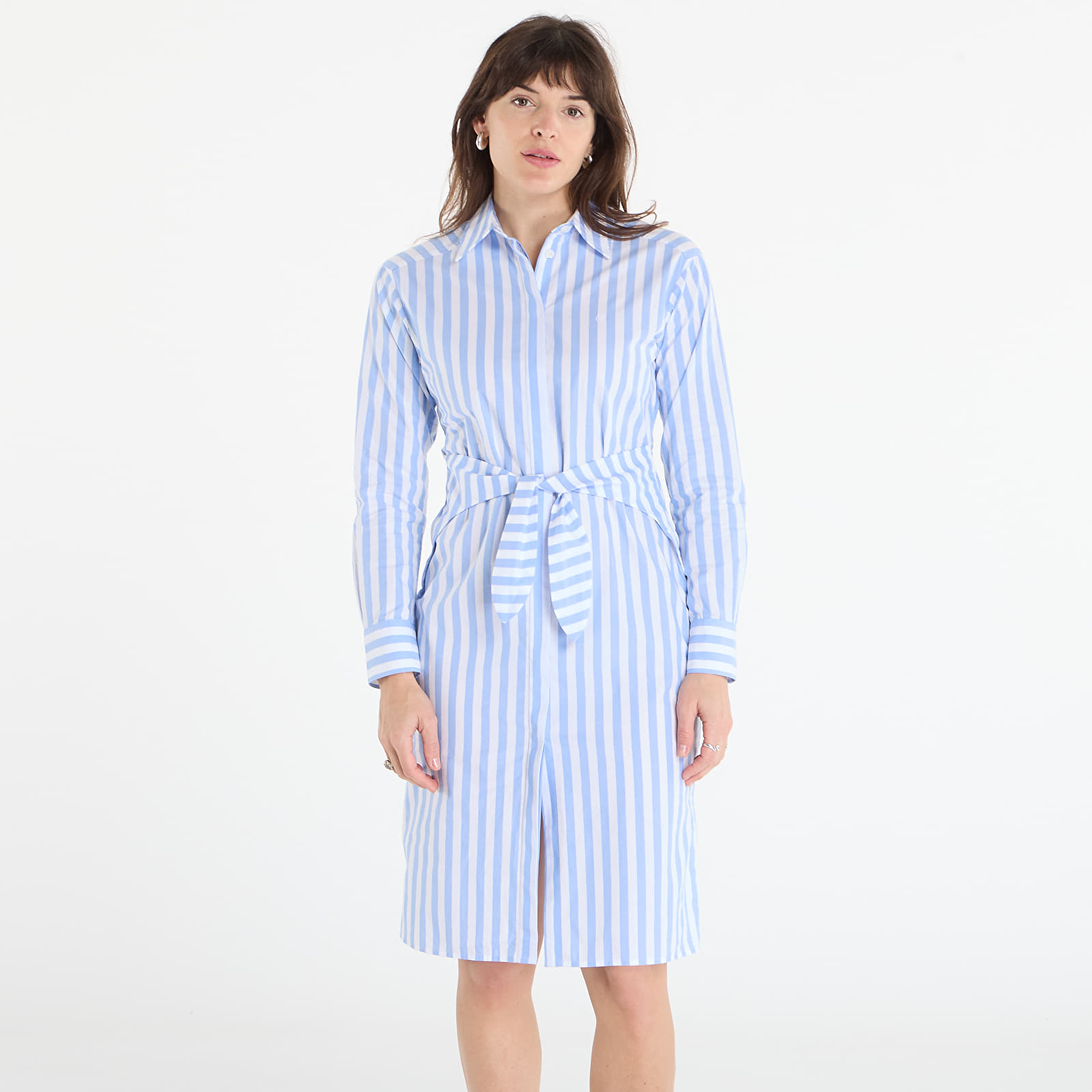 Vestidos de mulher Calvin Klein Jeans Yarndye Cotton Poplin Shirtdress ?
