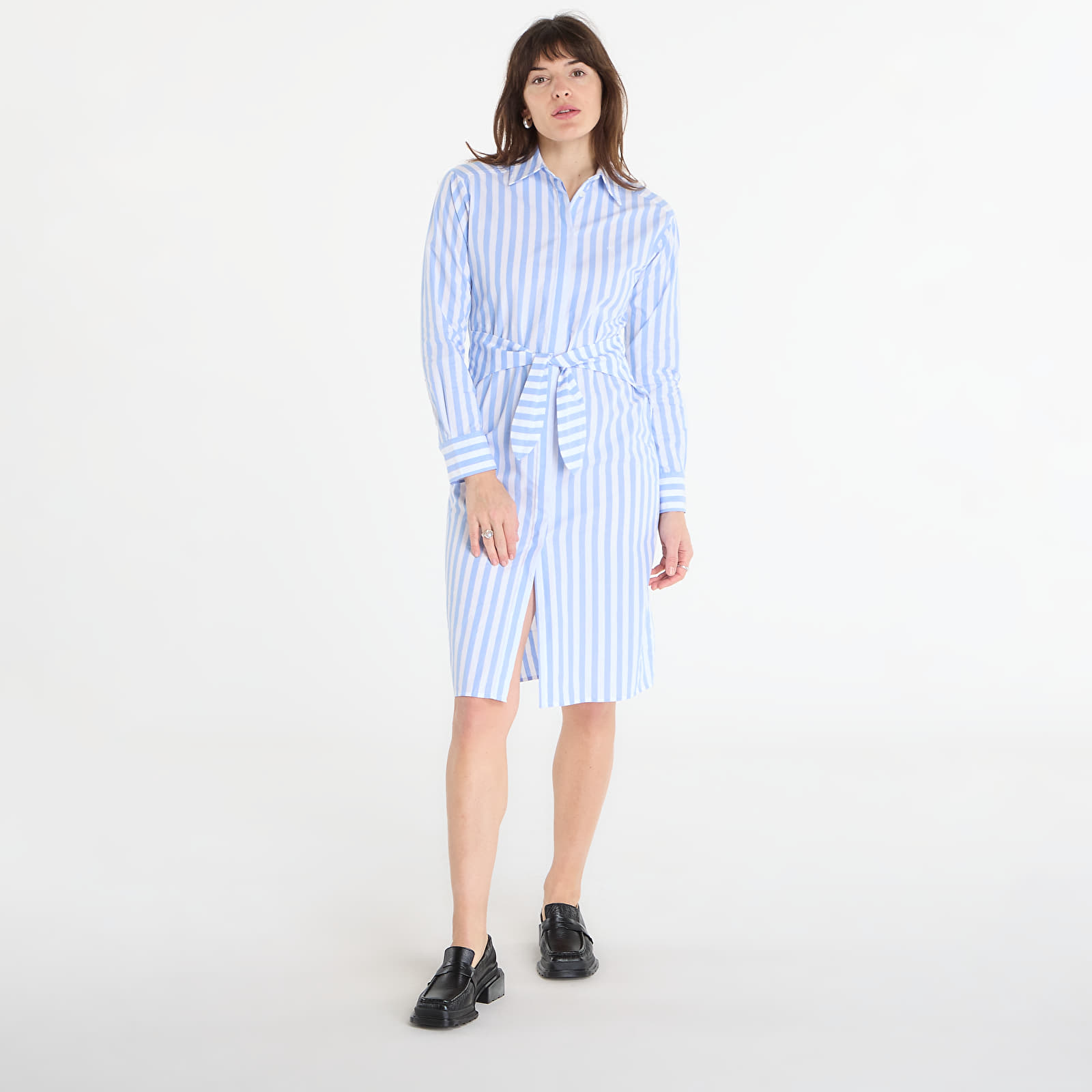 Vestidos de mulher Calvin Klein Jeans Yarndye Cotton Poplin Shirtdress ?