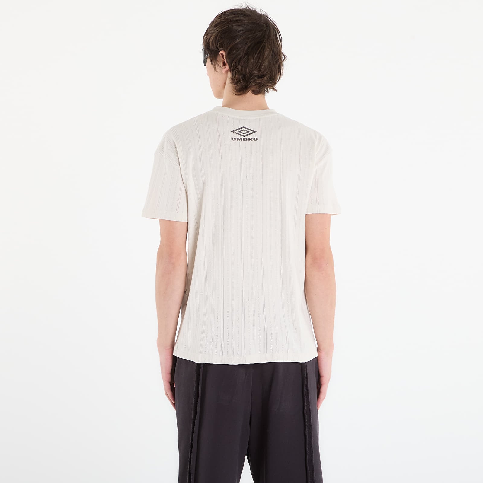 T-shirts til mænd Umbro by SlamJam Biography Pointelle Baby Tee White Powder