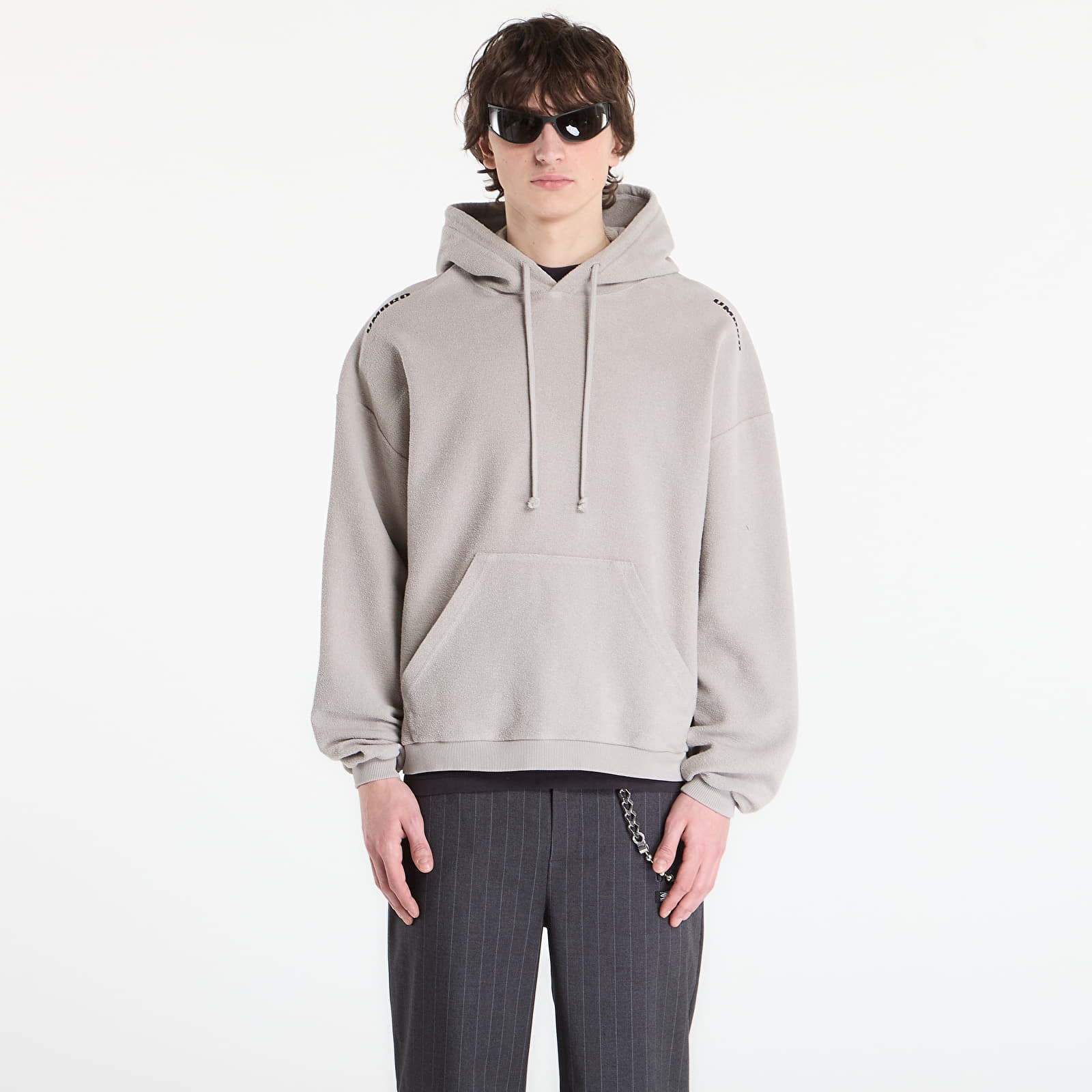 Mikiny Umbro by SlamJam Lasered Masked Hoodie Light Grey
