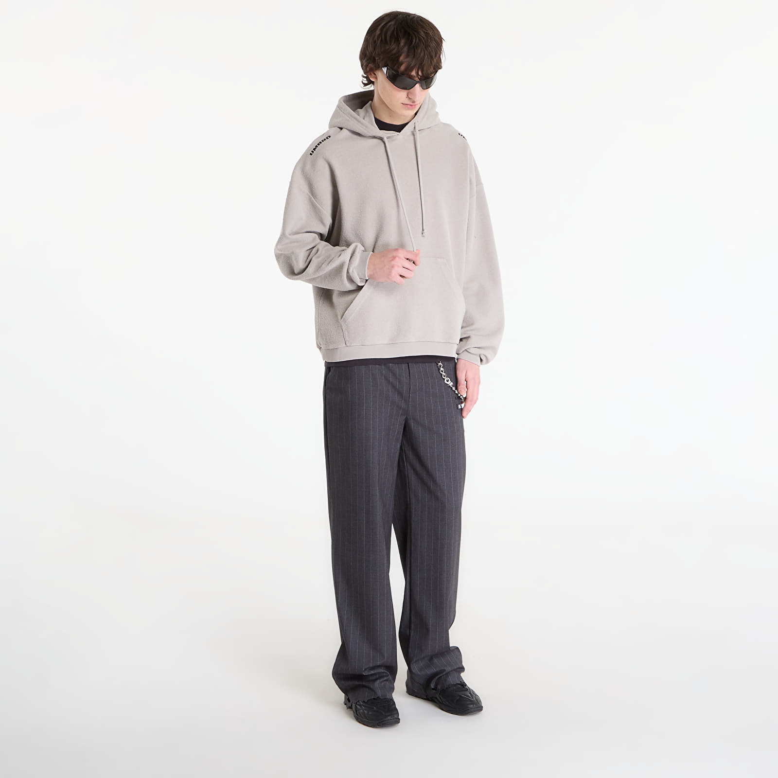 Mikiny Umbro by SlamJam Lasered Masked Hoodie Light Grey