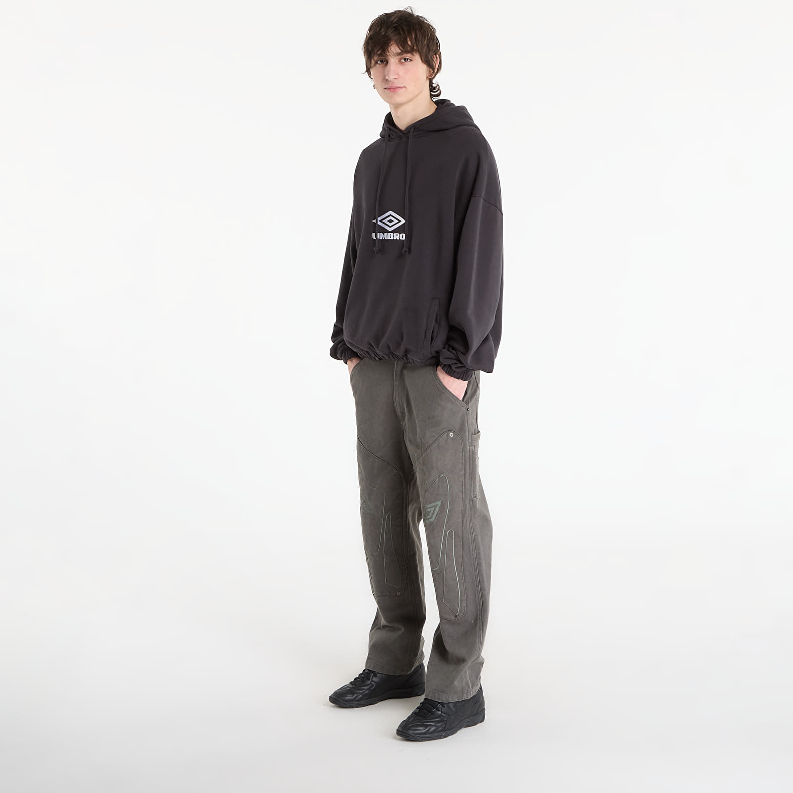 Mikiny Umbro by SlamJam Og Logo Mask Hoodie Washed Black