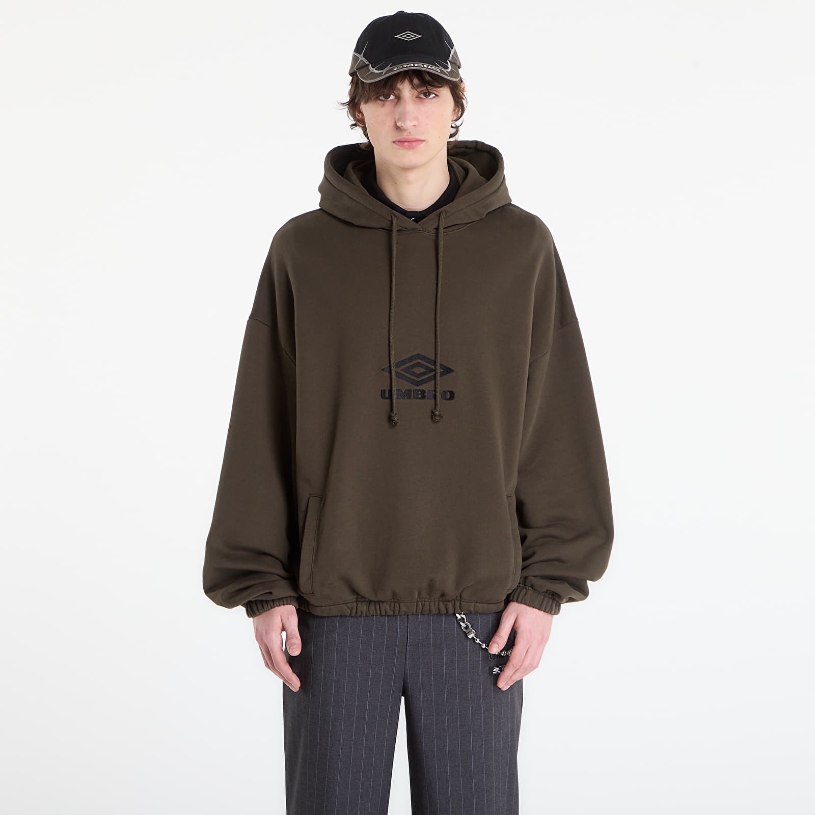 Mikiny Umbro by SlamJam Og Logo Mask Hoodie Dark Olive