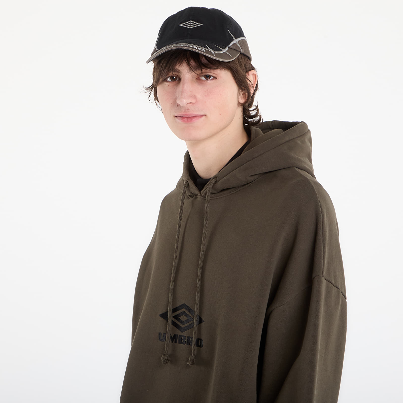 Mikiny Umbro by SlamJam Og Logo Mask Hoodie Dark Olive