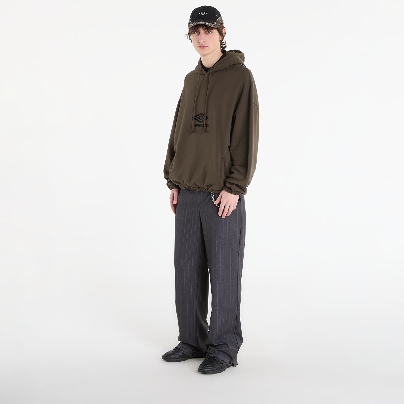 Mikiny Umbro by SlamJam Og Logo Mask Hoodie Dark Olive