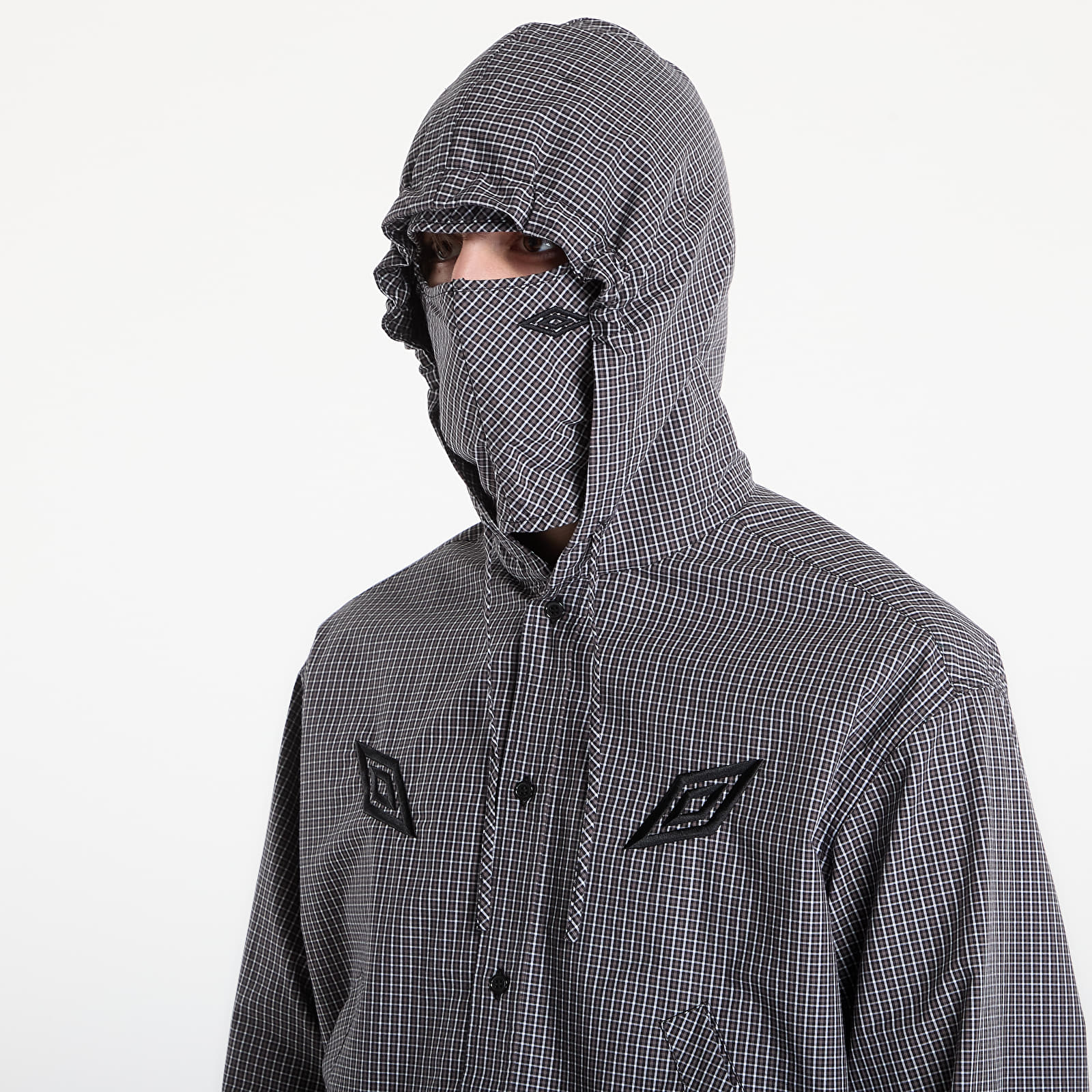 Košile Umbro by SlamJam Gingham Masked Shirt Coffee Brown/ White/ Black