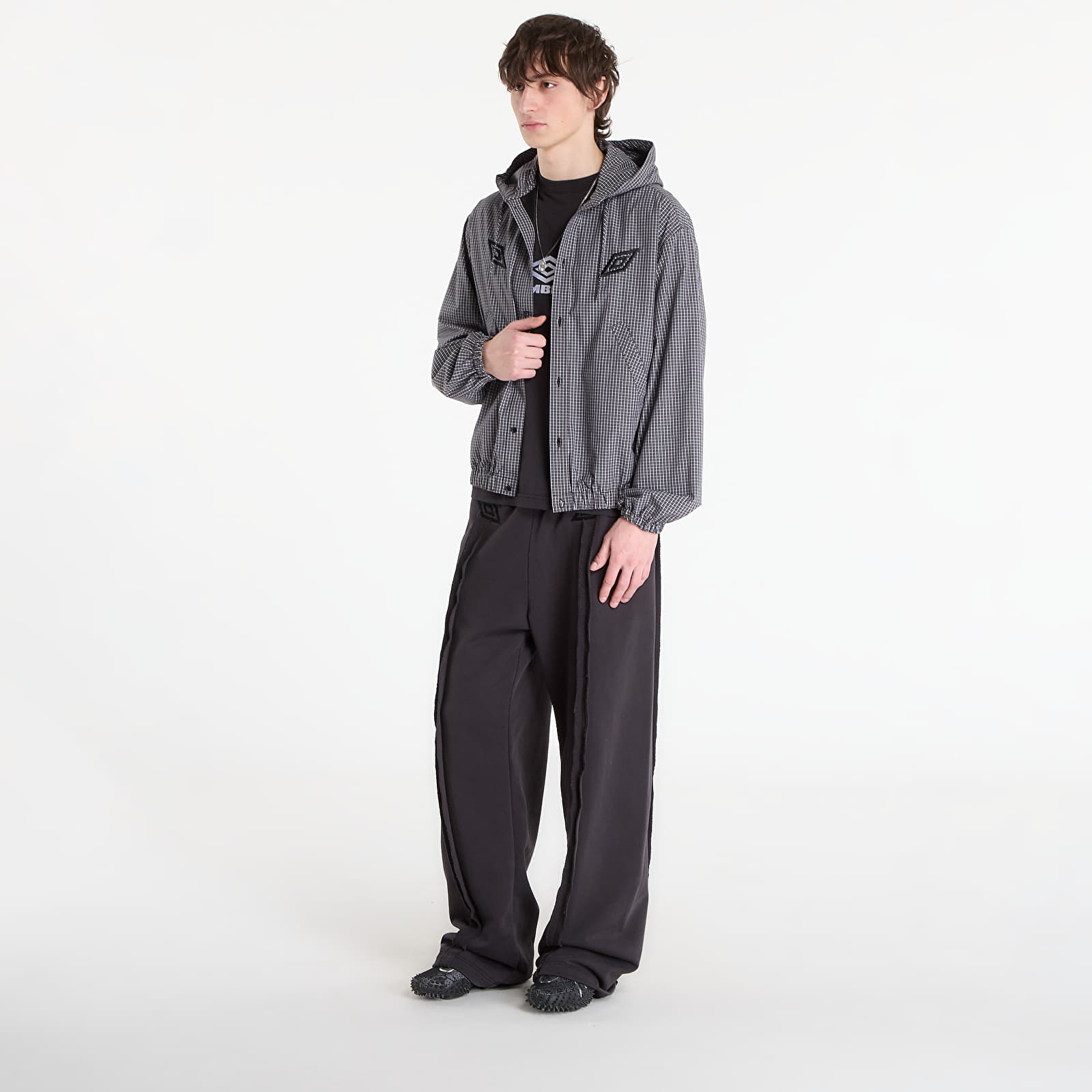 Košile Umbro by SlamJam Gingham Masked Shirt Coffee Brown/ White/ Black