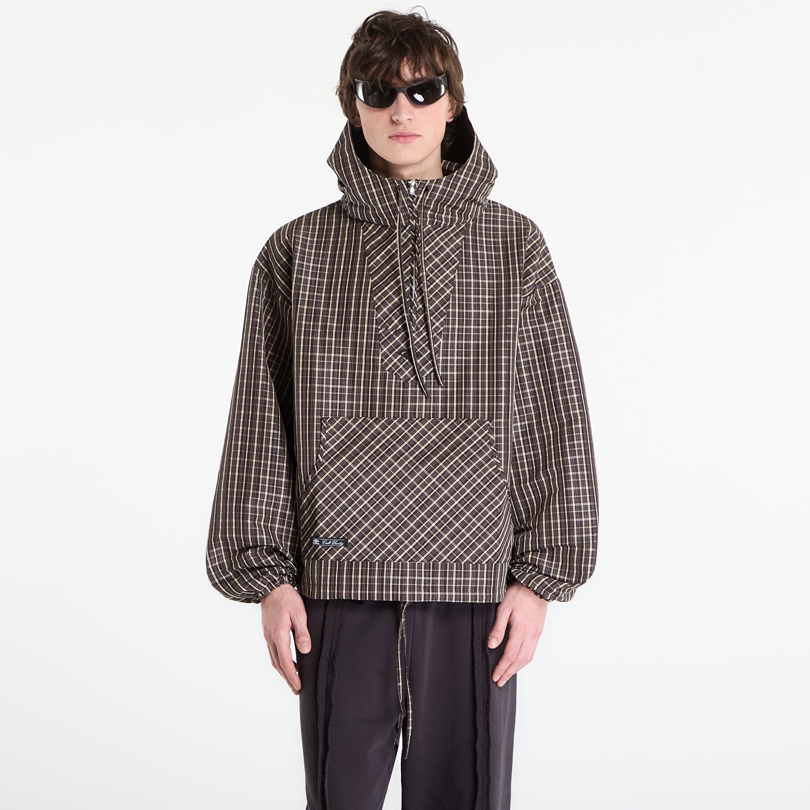 Moške jakne Umbro by SlamJam Checked Masked Anorak Beige/ Dark Brown