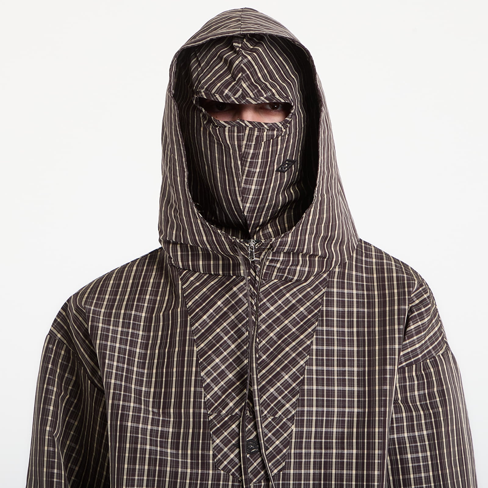 Moške jakne Umbro by SlamJam Checked Masked Anorak Beige/ Dark Brown