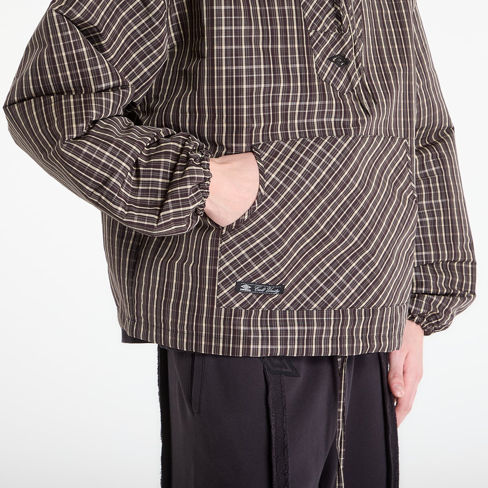 Moške jakne Umbro by SlamJam Checked Masked Anorak Beige/ Dark Brown