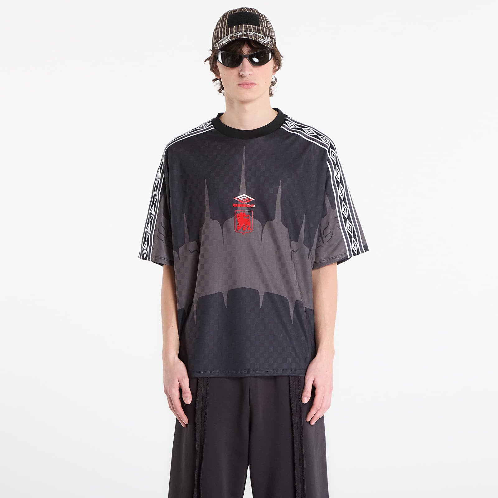 Men's jerseys Umbro by SlamJam History Tape Kit Black/ Red Anthracite