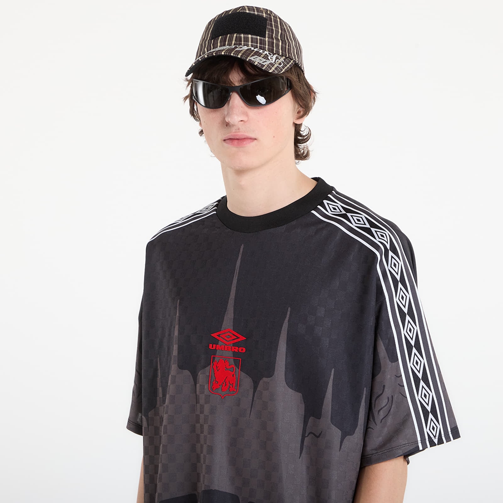 Men's jerseys Umbro by SlamJam History Tape Kit Black/ Red Anthracite