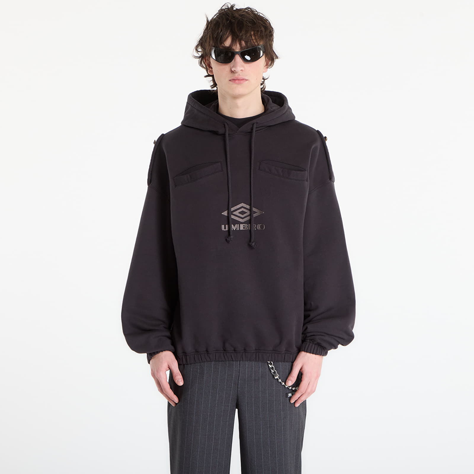 Суитшърт Umbro by SlamJam Medal Masked Hoodie Strong Wash Black XL