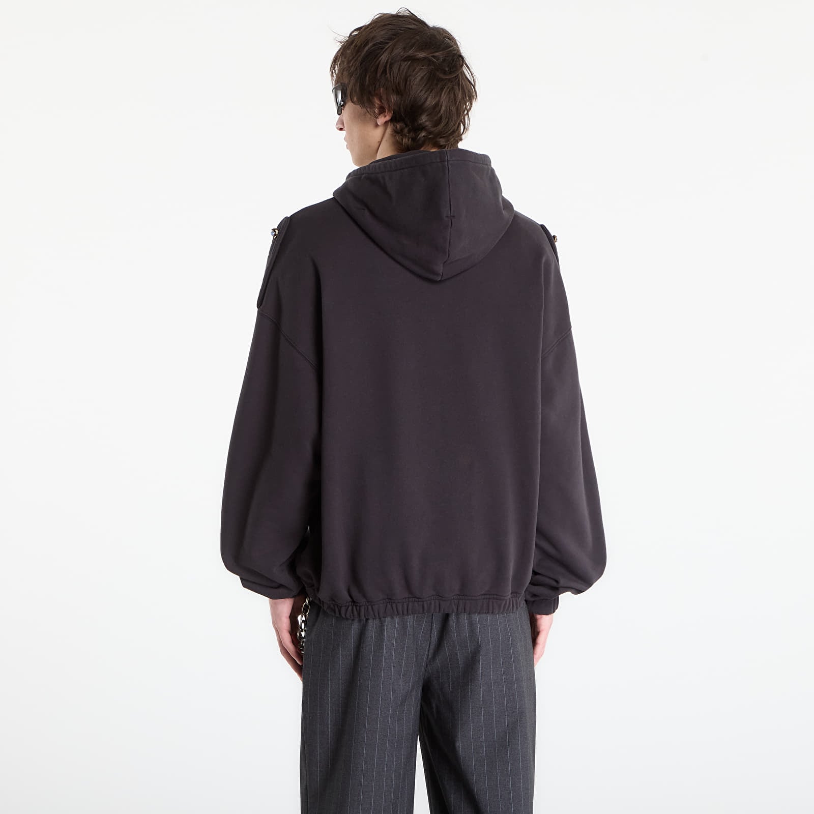 Felpe con cappuccio uomo Umbro by SlamJam Medal Masked Hoodie Strong Wash Black