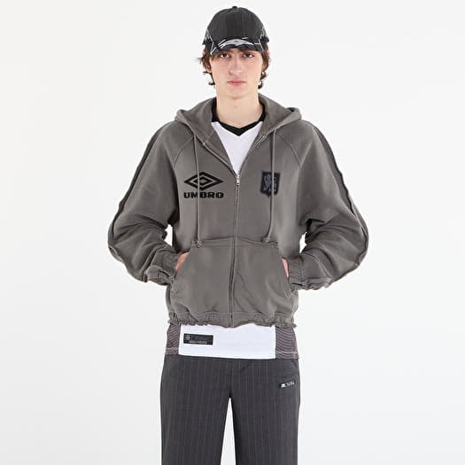 Sweatshirt Umbro by SlamJam Royal Arms Zip Masked Hoodie Smock Grey