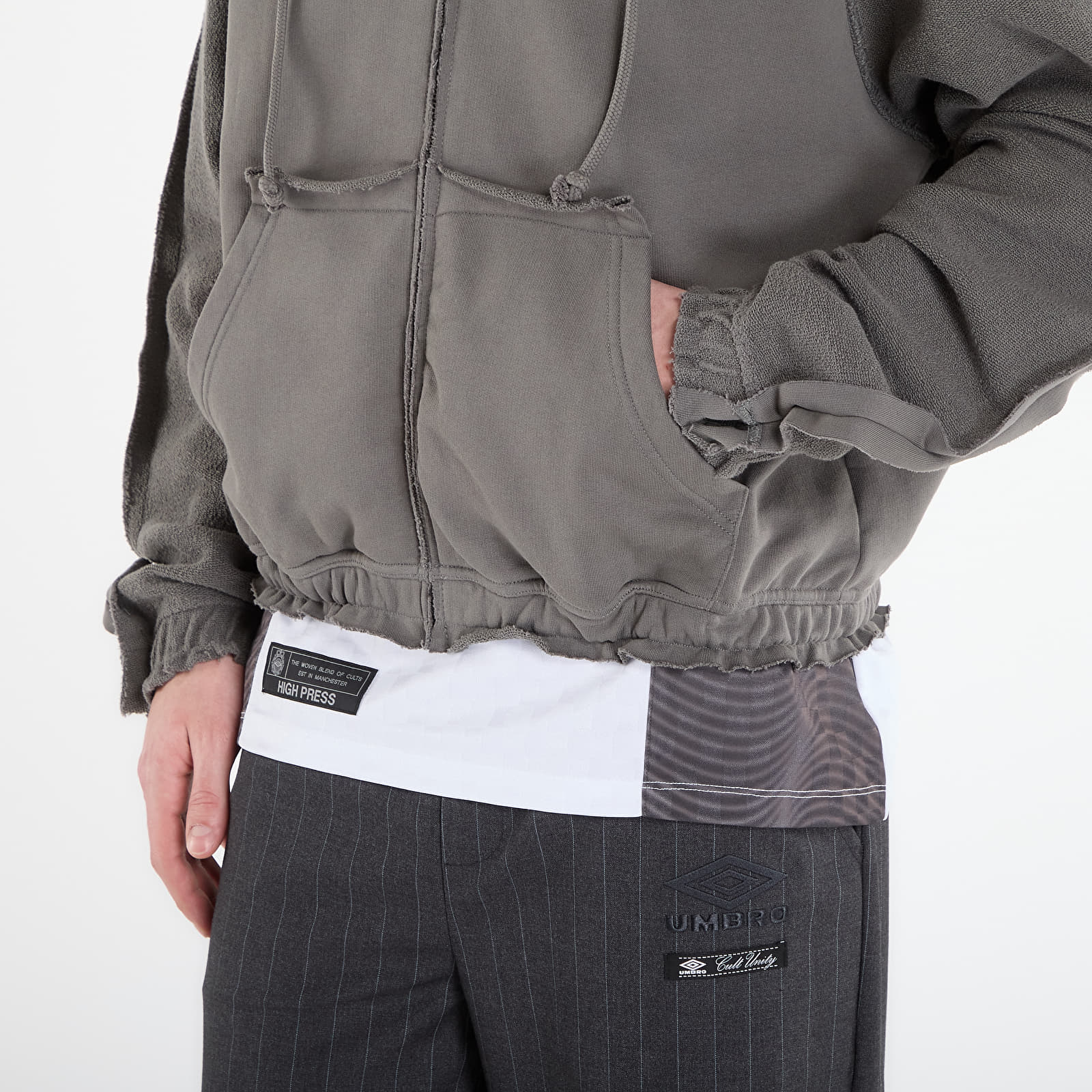 Vīriešu kapuces Umbro by SlamJam Royal Arms Zip Masked Hoodie Smock Grey