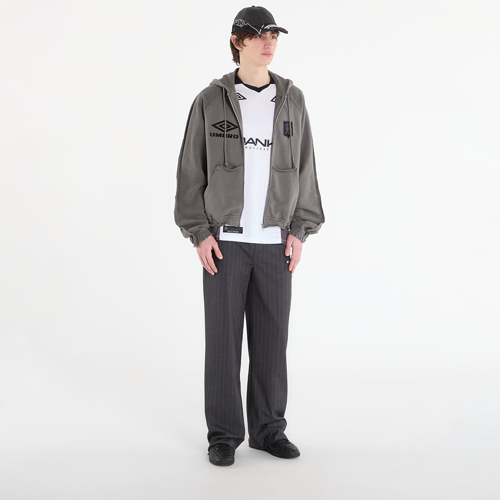 Vīriešu kapuces Umbro by SlamJam Royal Arms Zip Masked Hoodie Smock Grey