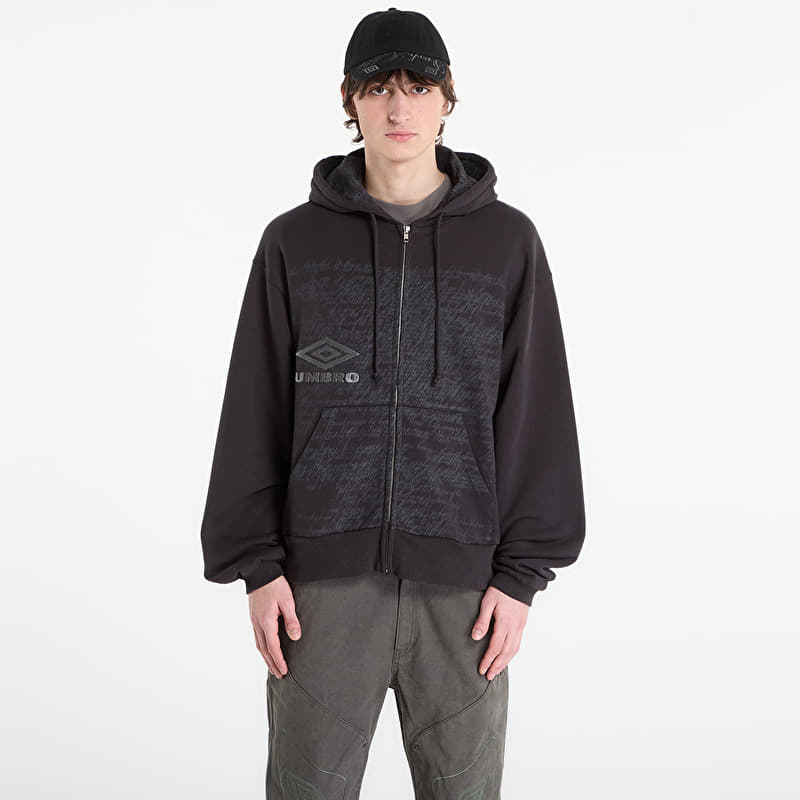 Sweatshirt Umbro by SlamJam Compact Masked Zip Hoodie Washed Black