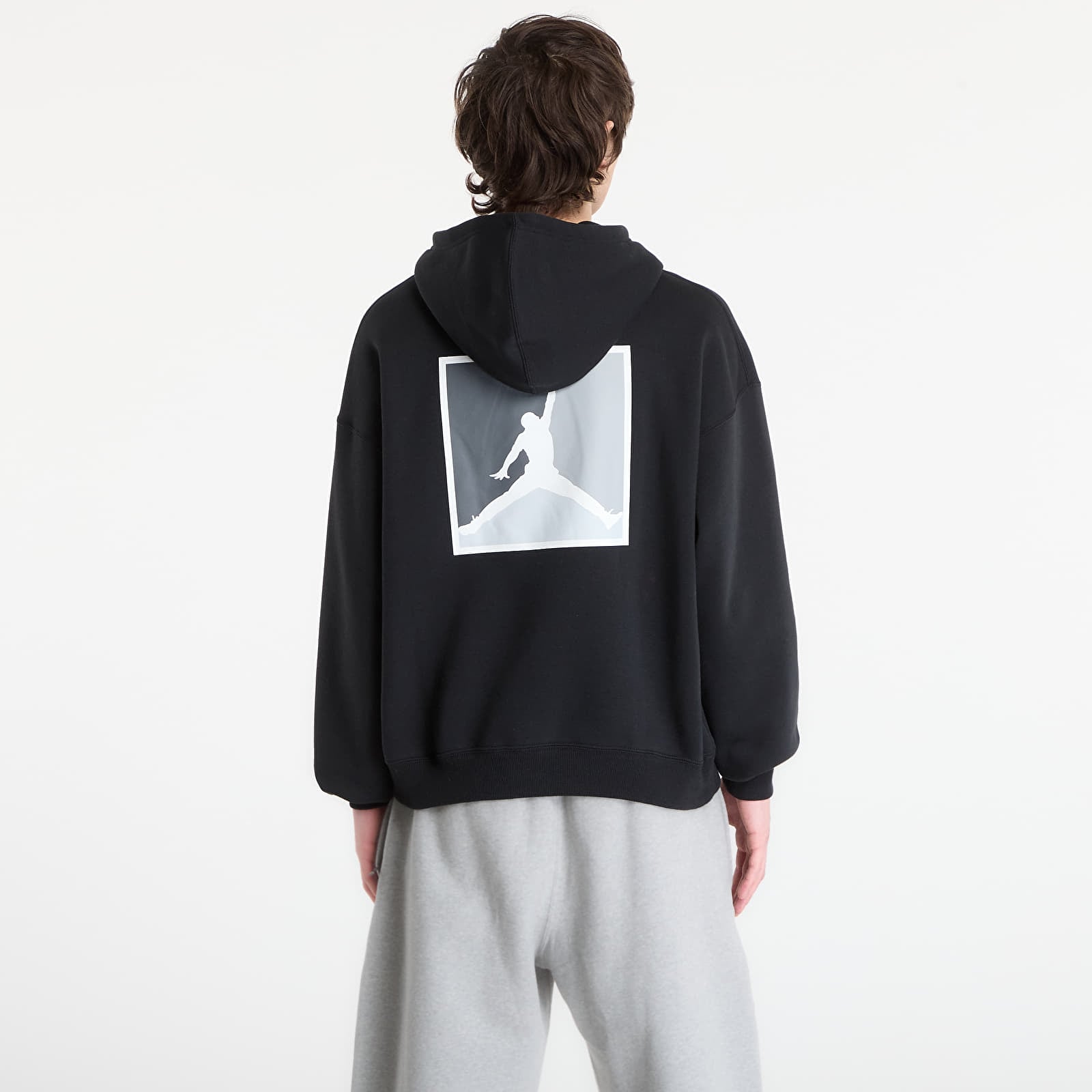 Mikiny Jordan Brooklyn Fleece Men's Graphic Pullover Hoodie Black/ White