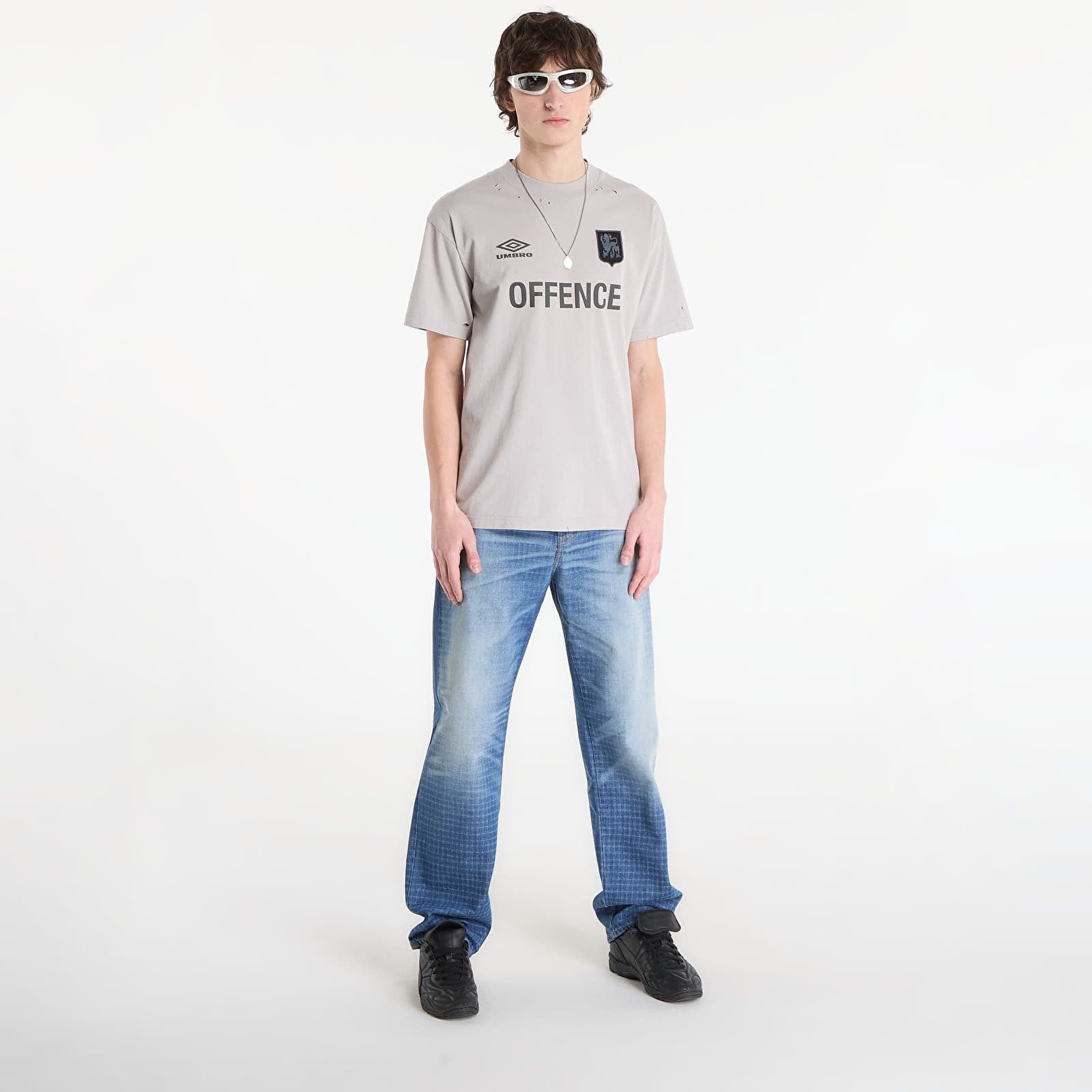 Miesten T-paidat Umbro by SlamJam Offence Defence Tee Light Grey