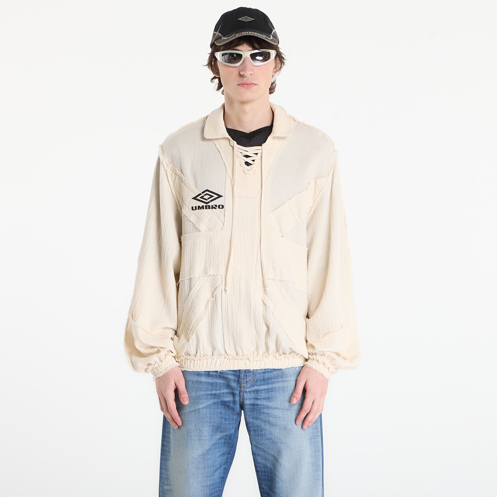 Тениска Umbro by SlamJam Union Drill Polo Porcelain White XL