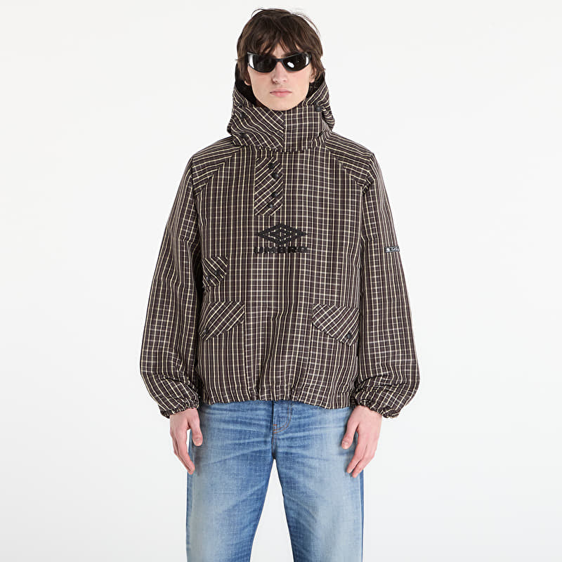 Umbro by SlamJam Check Smock Anorak Beige/ Dark Brown