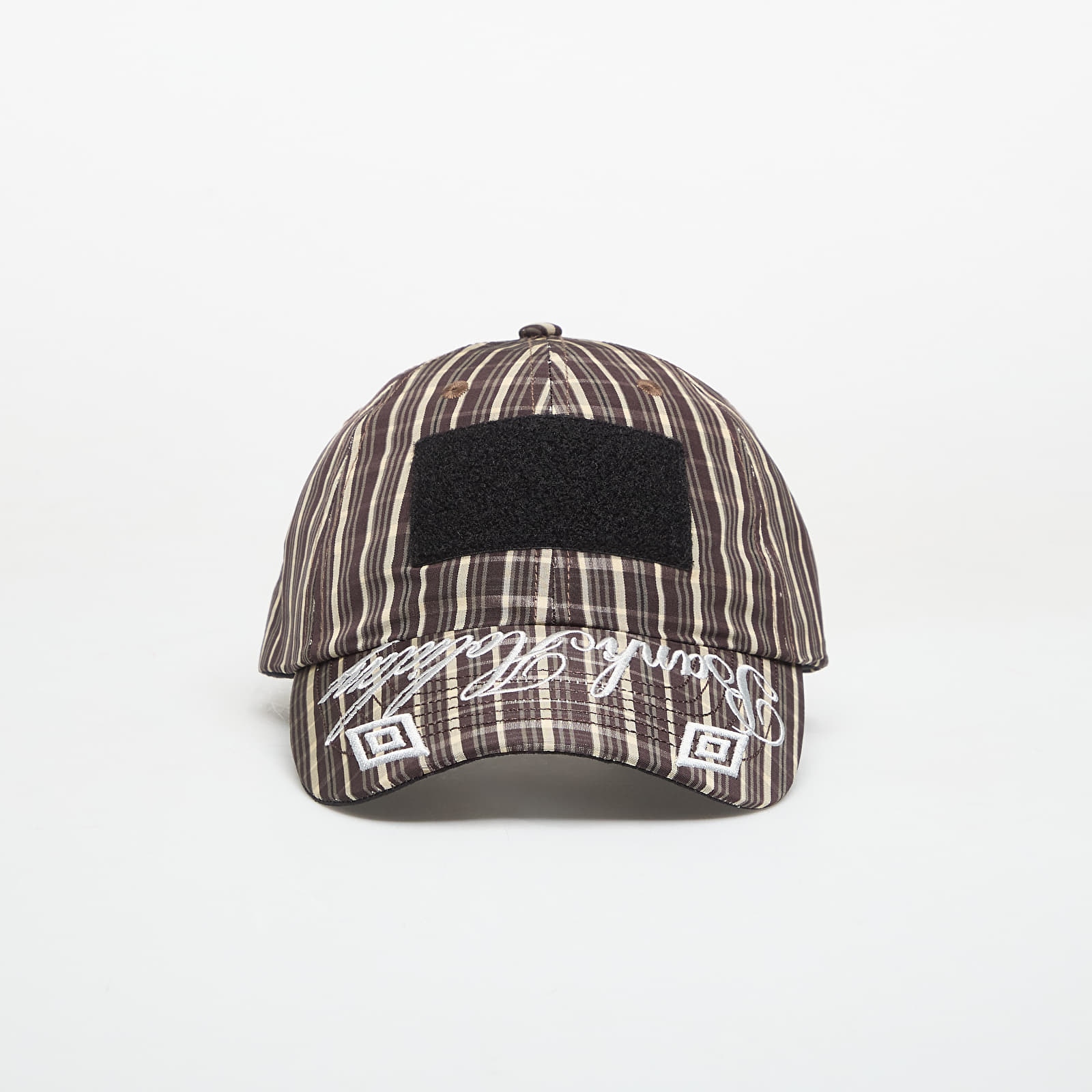 Czapki męskie Umbro by SlamJam Check Hazard Cap Beige/ Dark Brown