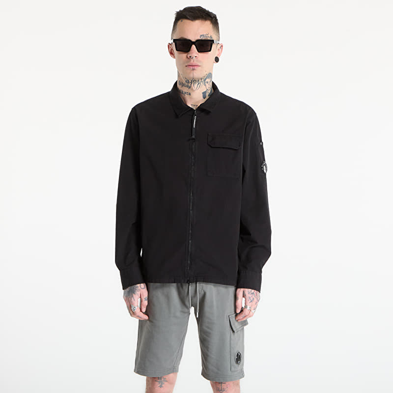 Cămașă C.P. Company Organic Gabardine Zipped Lens Overshirt Black