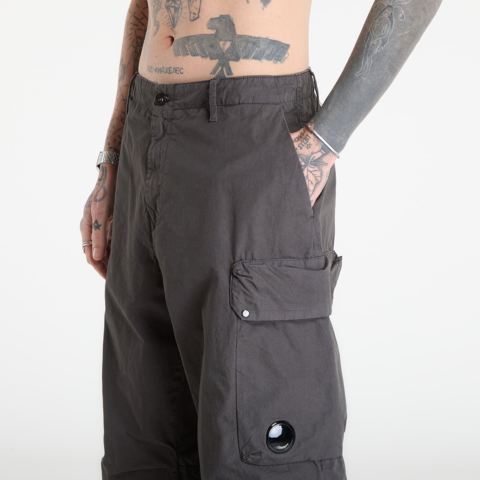 Bukser C.P. Company Micro-Reps Boxy Cargo Lens Pants Gunmetal Grey