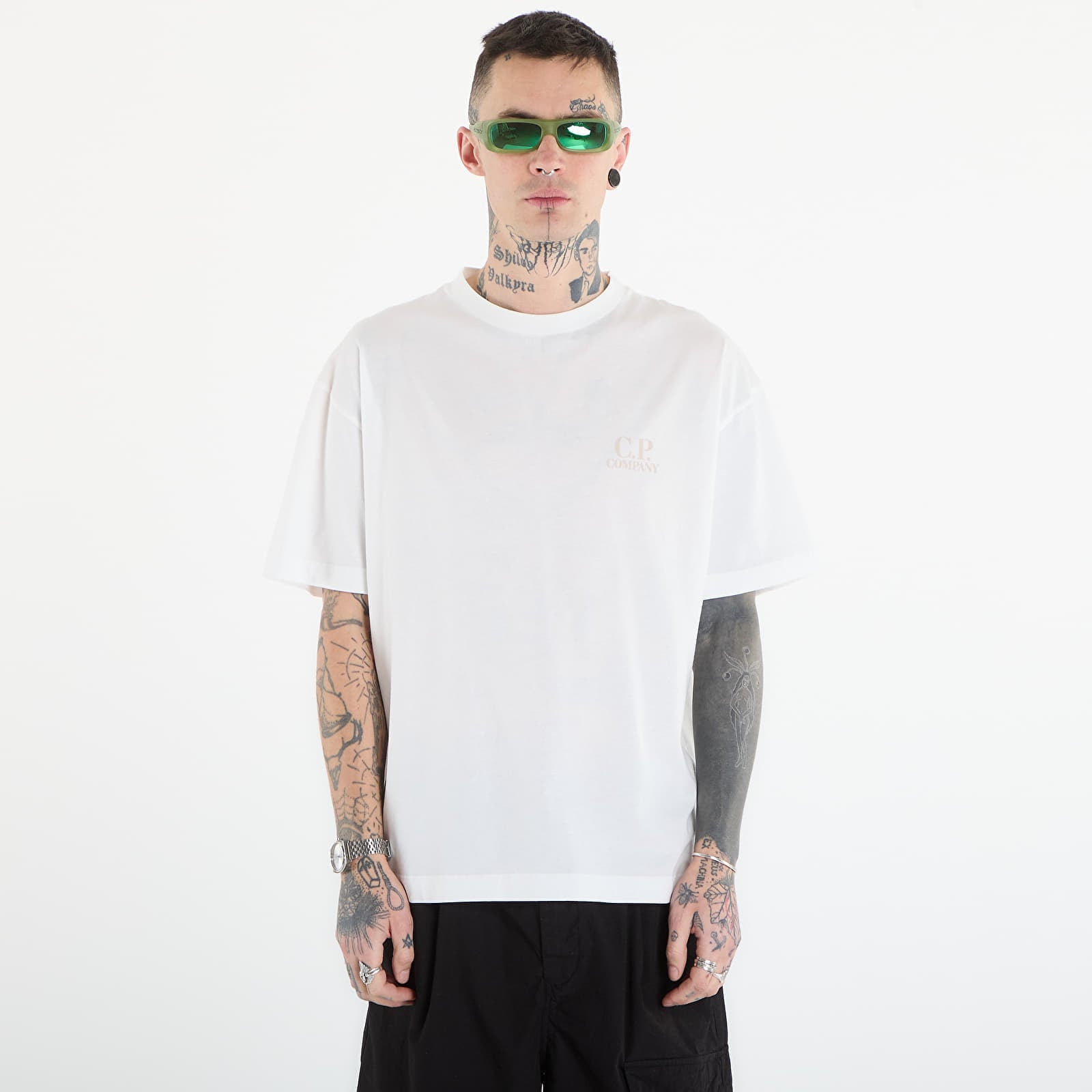 Tricou C.P. Company 30/1 Jersey Short Sleeve Logo T-Shir Off White L