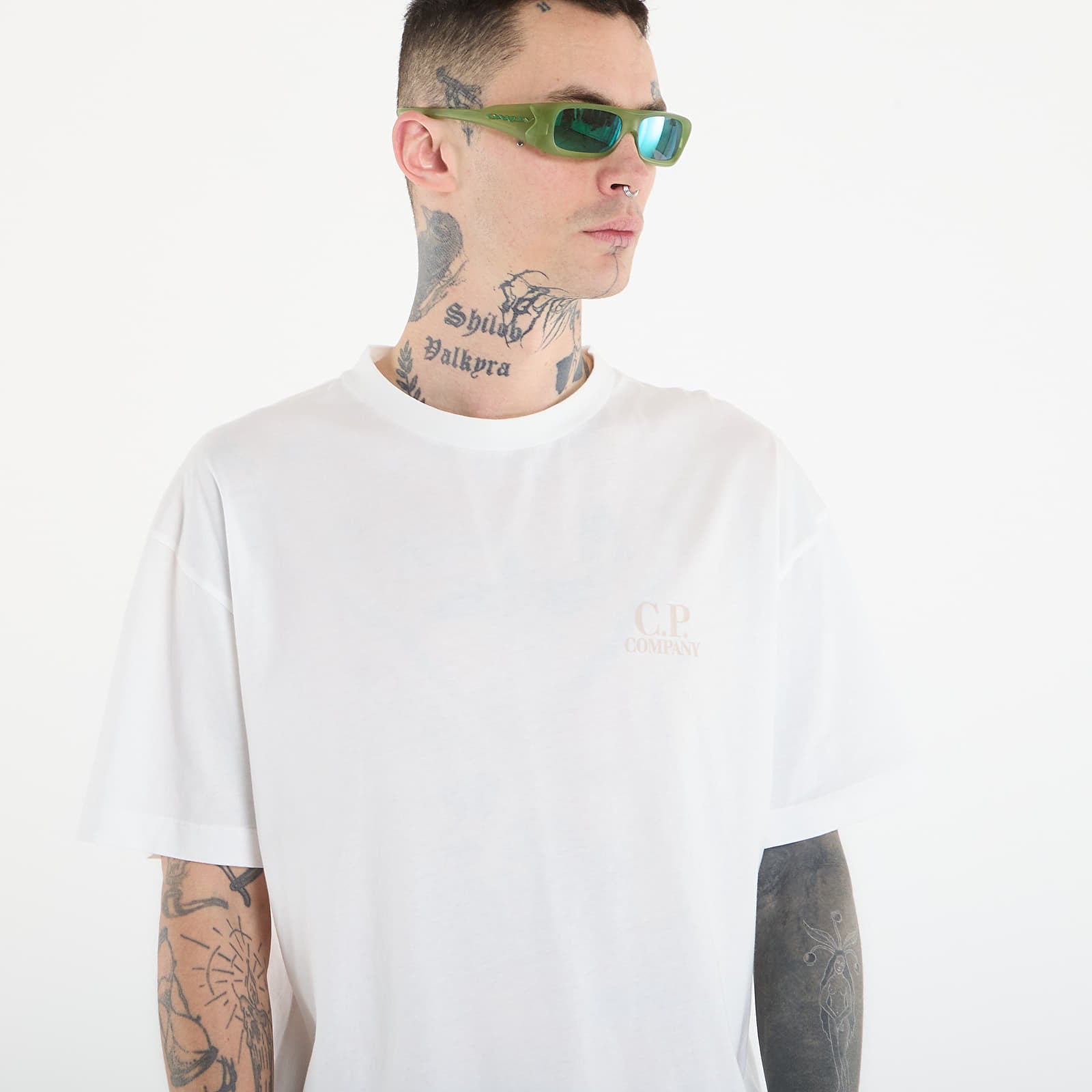 Tričká C.P. Company 30/1 Jersey Short Sleeve Logo T-Shir Off White