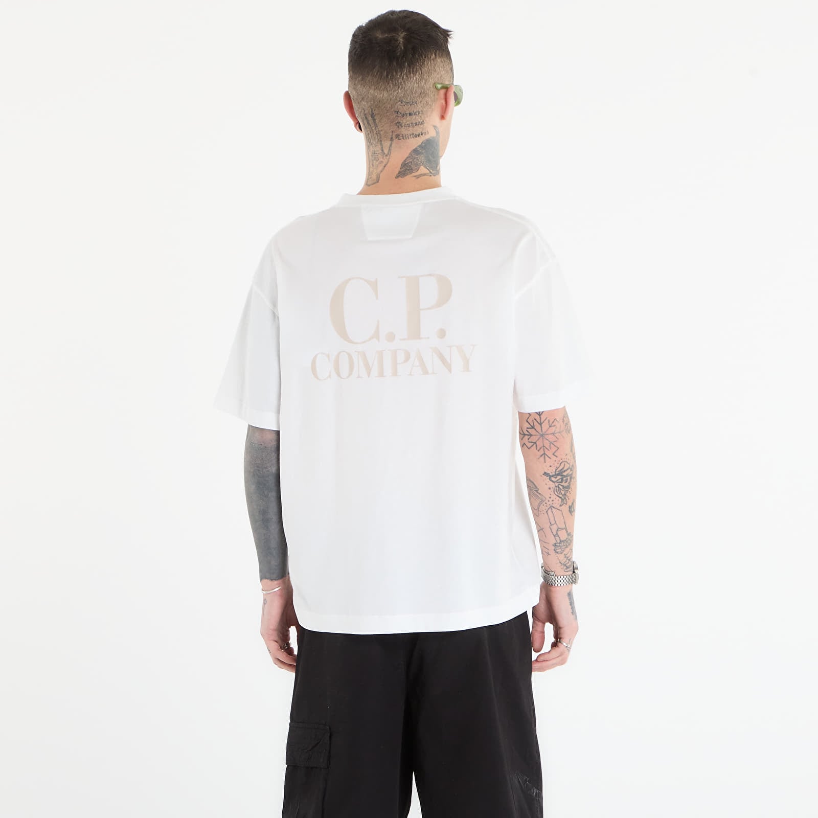 Tričká C.P. Company 30/1 Jersey Short Sleeve Logo T-Shir Off White
