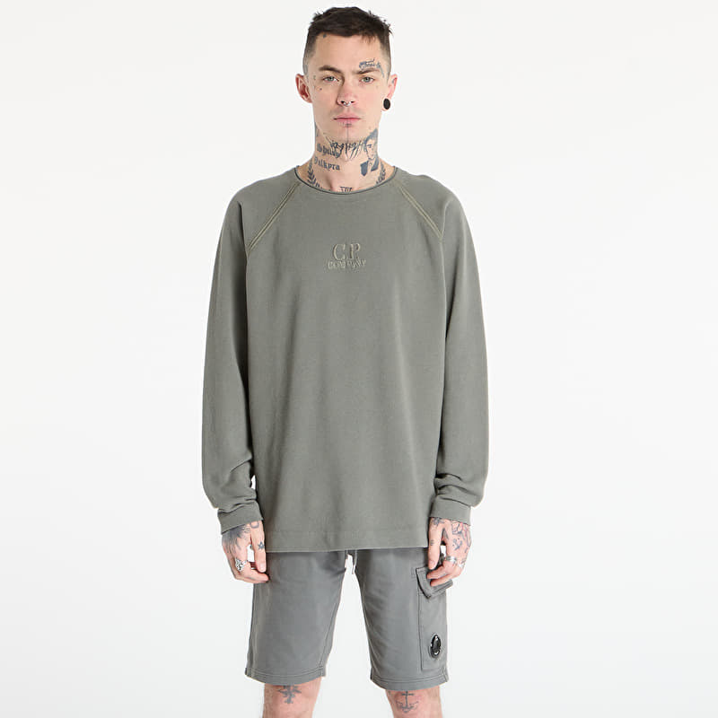 Sweatshirt C.P. Company Heavy Piquet Pigment Dyed Mockneck Sweatshirt Gunmetal Grey