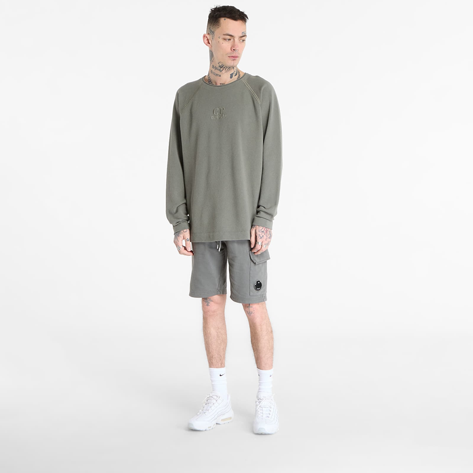 Φούτερ C.P. Company Heavy Piquet Pigment Dyed Mockneck Sweatshirt Gunmetal Grey