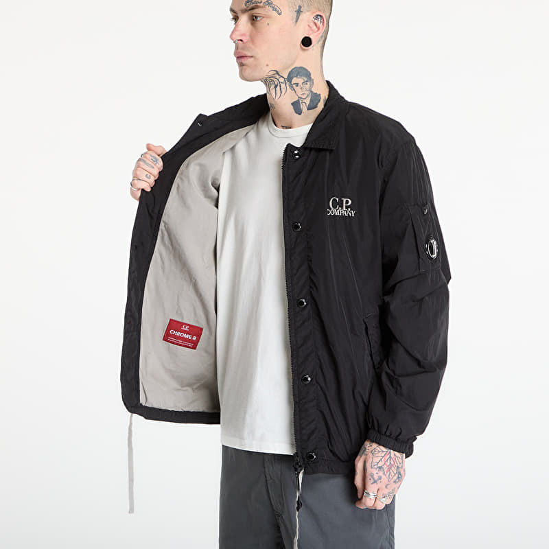 C.P. Company Chrome-R Zipped Lens Overshirt Black | Footshop