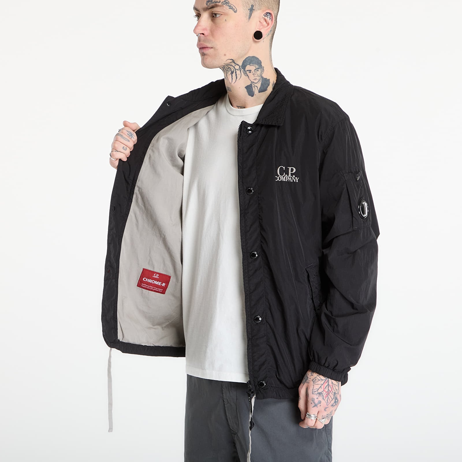 Bundy C.P. Company Chrome-R Zipped Lens Overshirt Black