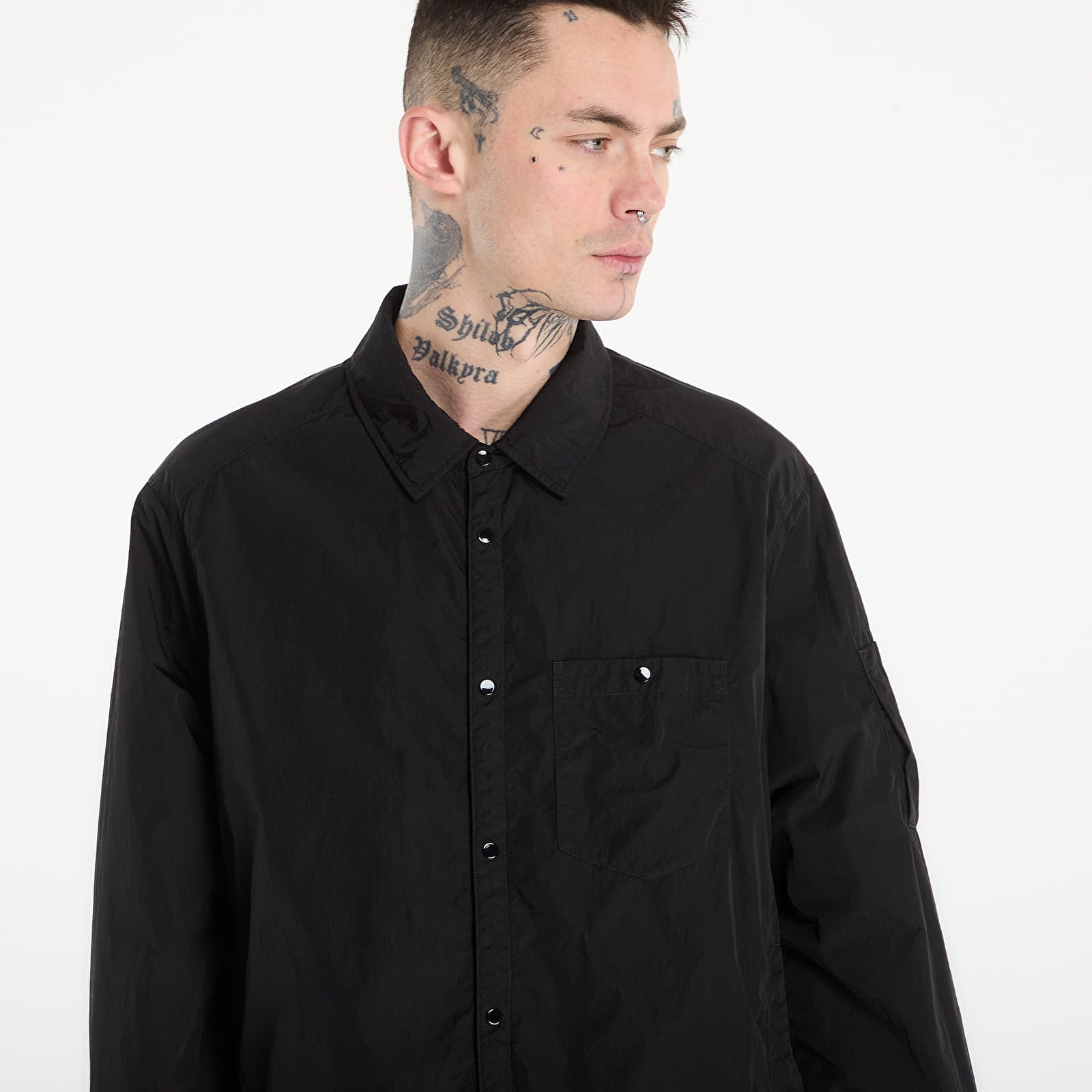 Skjorter til mænd C.P. Company Chrome-R Padded Lens Overshirt Black