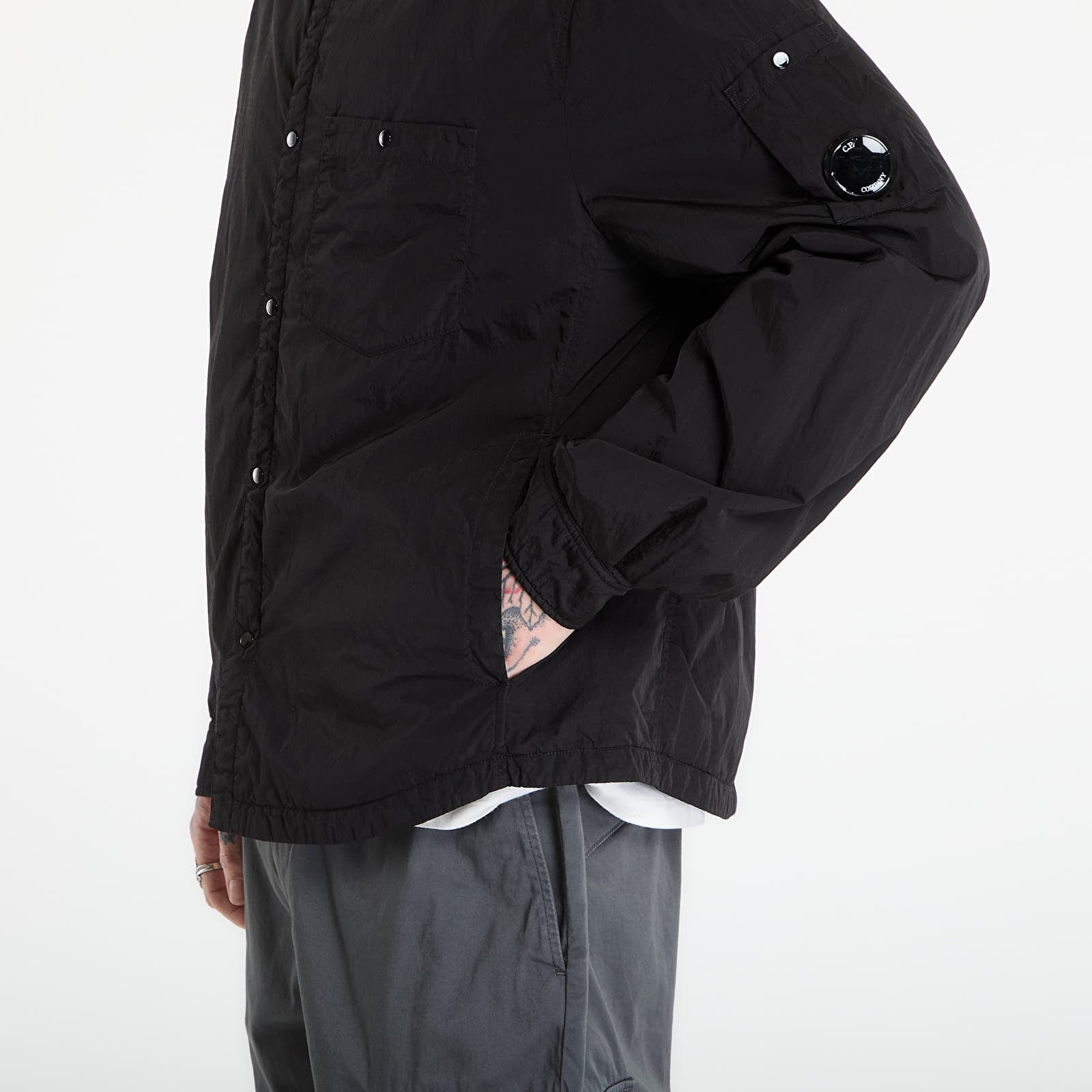 Skjorter til mænd C.P. Company Chrome-R Padded Lens Overshirt Black