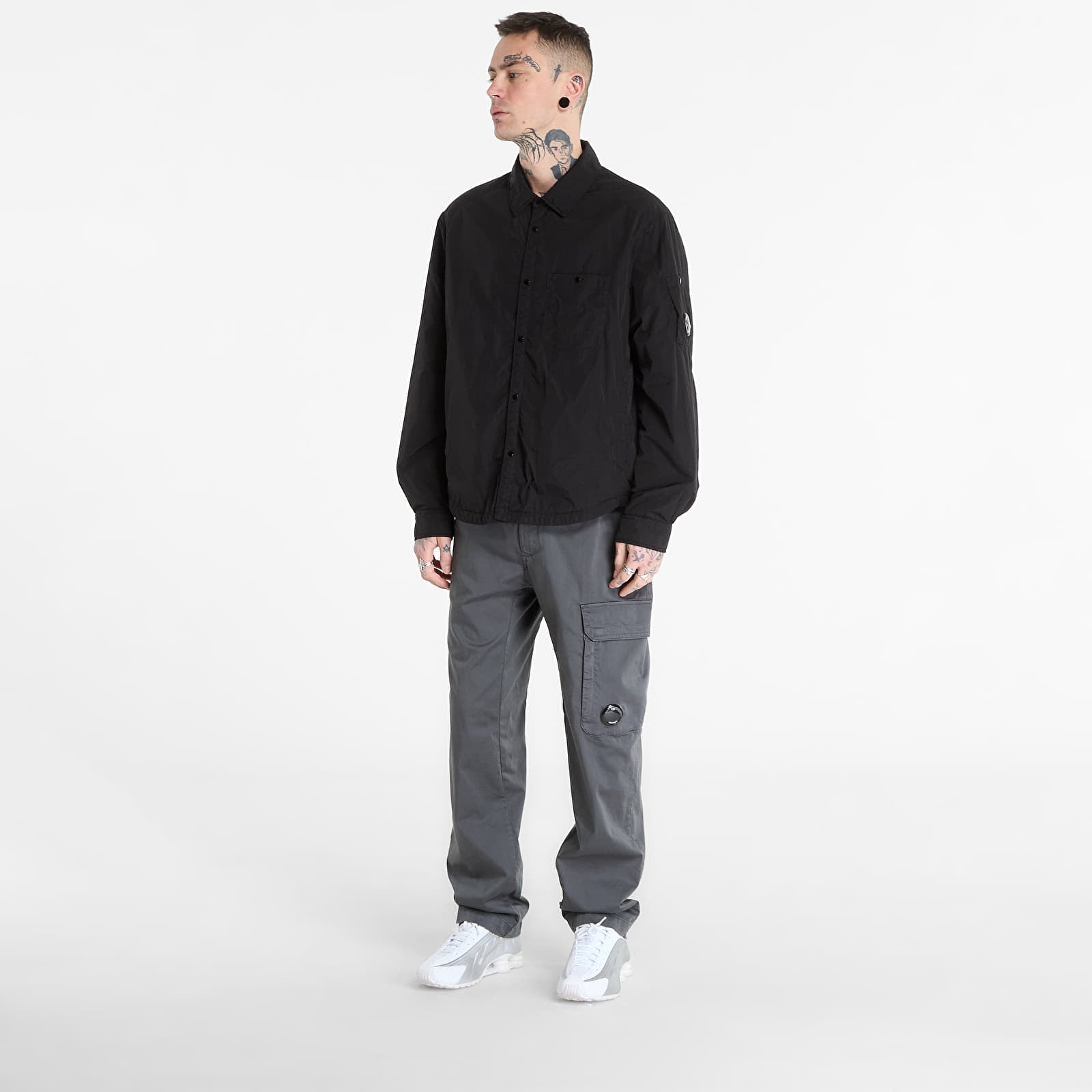 Skjorter til mænd C.P. Company Chrome-R Padded Lens Overshirt Black